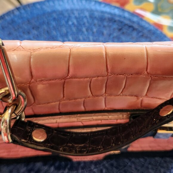 Vintage Guess Pink Crocodile Rhinestone Purse - Picture 8 of 12